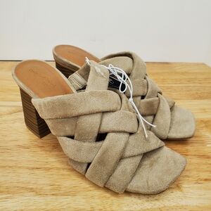 Universal Thread Heels Shoes Tan Andy Braided Slip On Mule NWT